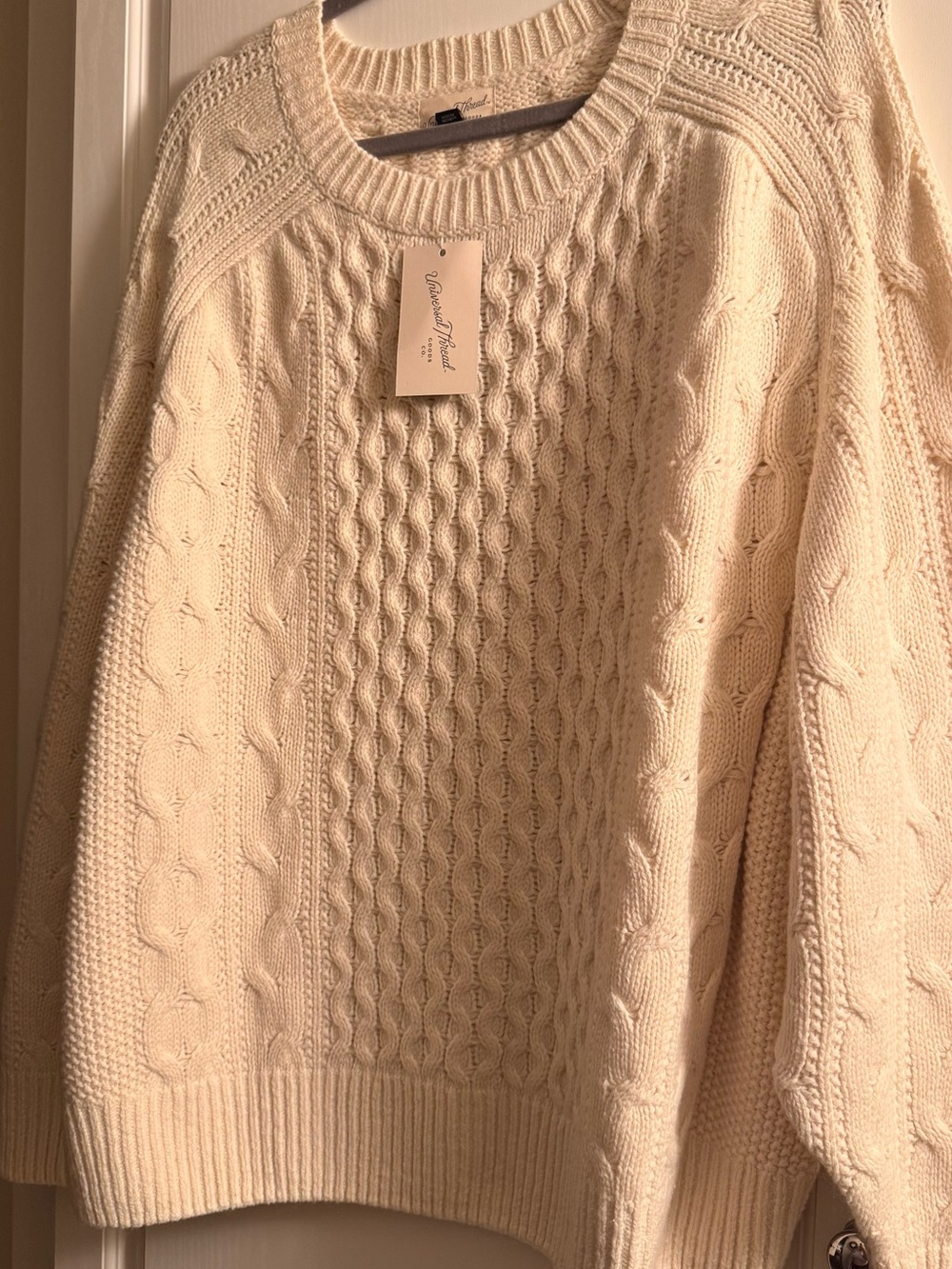 Universal Thread Cable Knit Crewneck Sweater - Cream